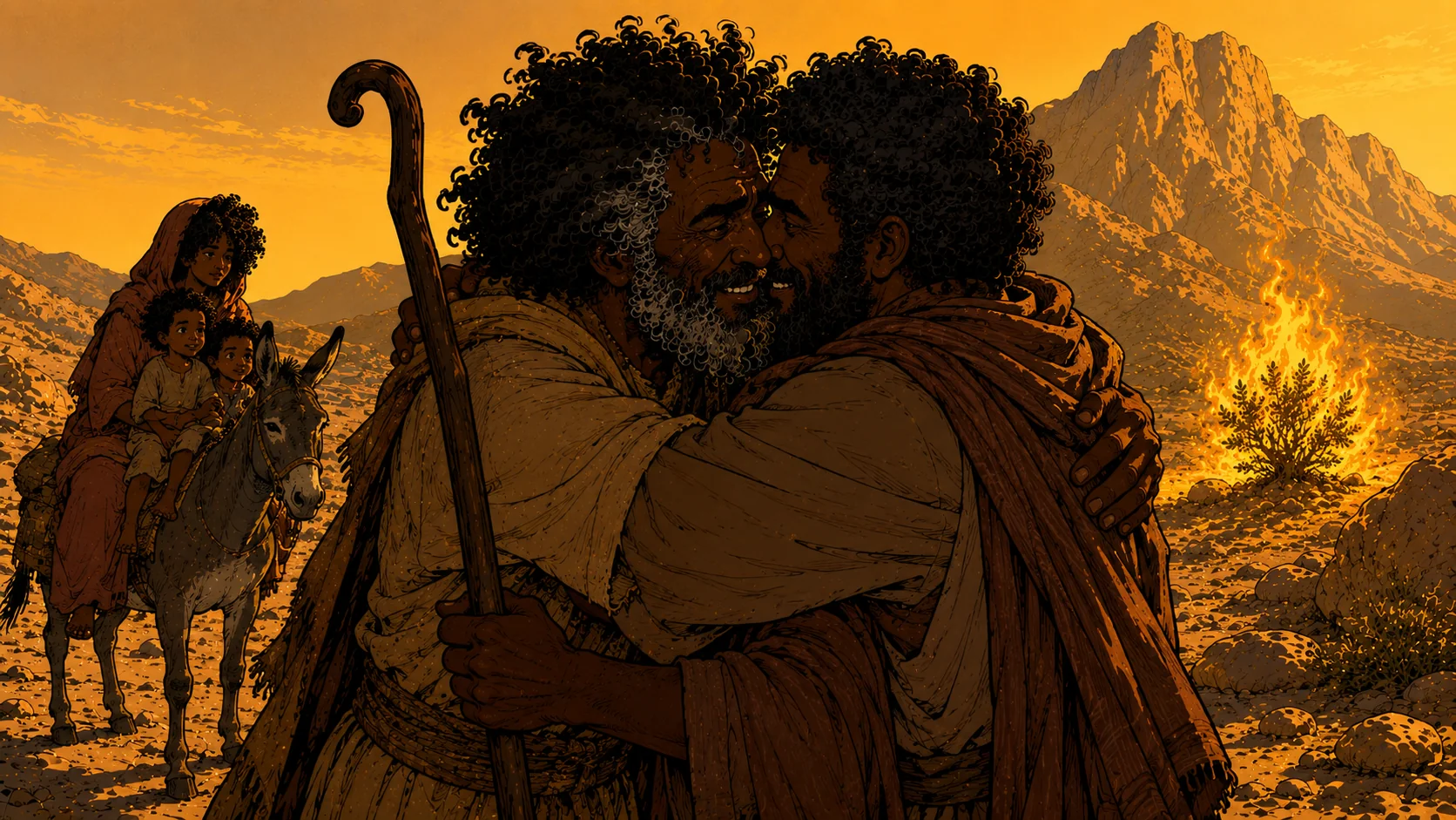 Moses and Aaron at the Mountain of God — Exodus 4:18–28